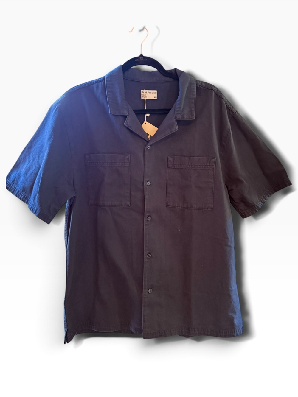 Frank & Oak Men's Short-Sleeve Button-Down Shirt in Navy